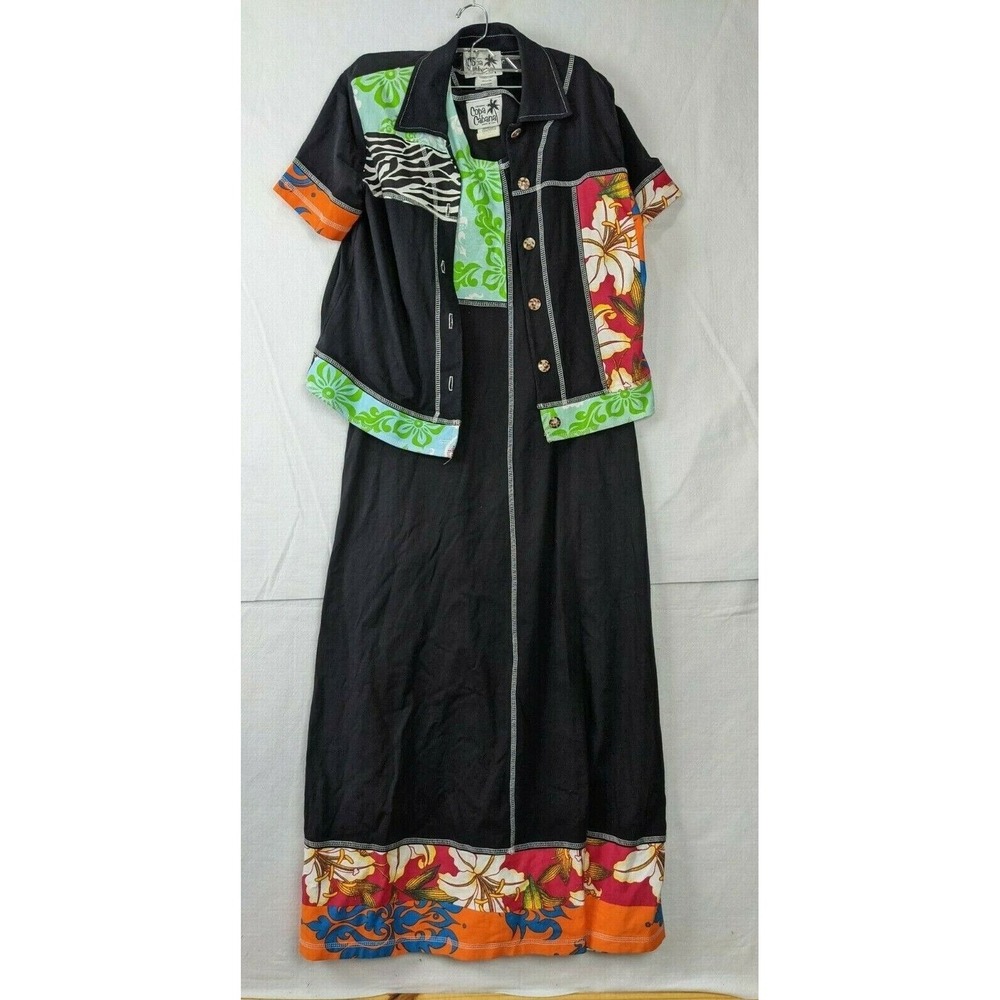 Copa Cabana Womens Dress Sz S Jacket 2 Pc Cotton Hawaiian Aloha USA